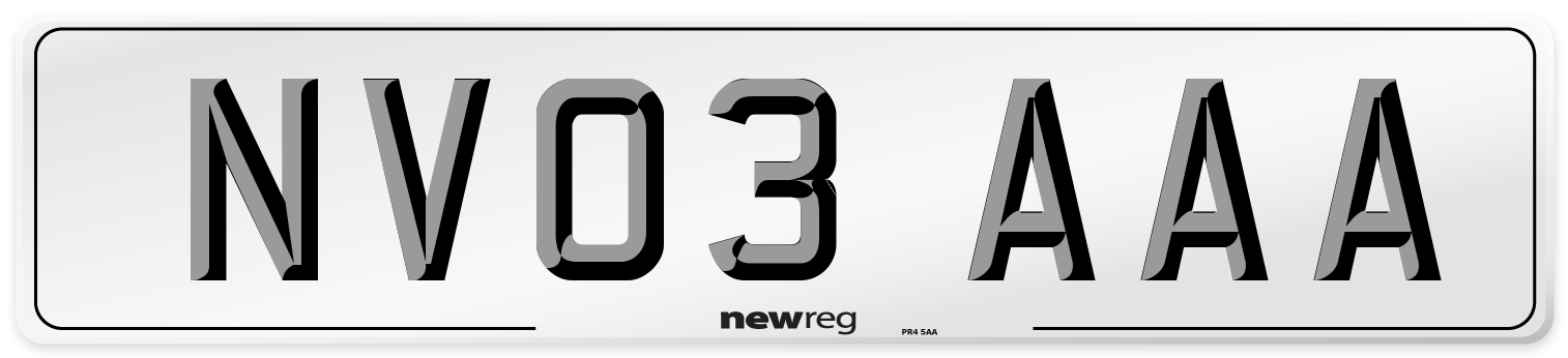 NV03 AAA Number Plate from New Reg